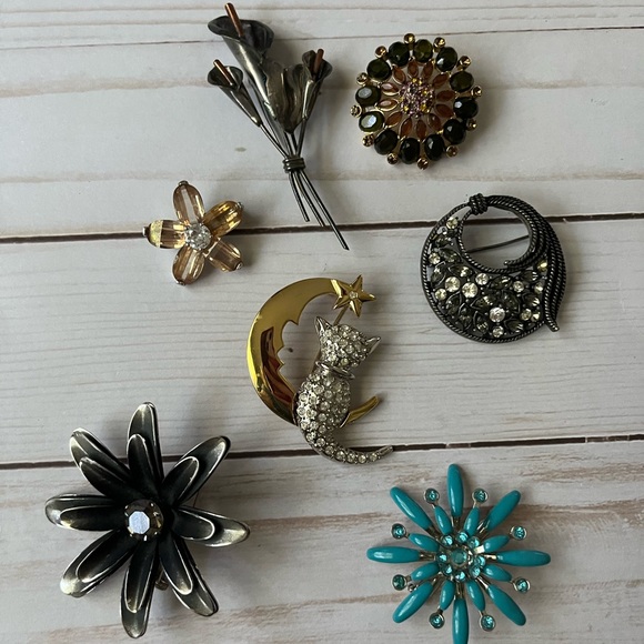 Jewelry - Set of 7 Vintage and vintage Style Brooches